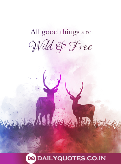 “All good things are wild and free.”