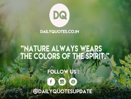 Nature always wears the colors of the spirit.