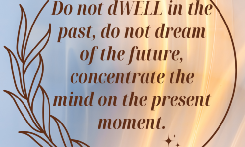 Do not dwell in the past, do not dream of the future, concentrate the mind on the present moment.