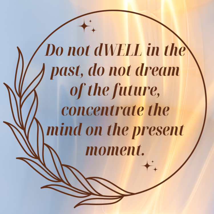 Do not dwell in the past, do not dream of the future, concentrate the mind on the present moment.