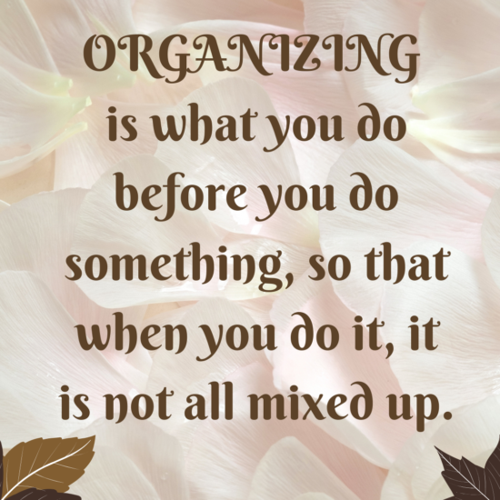 ORGANIZING