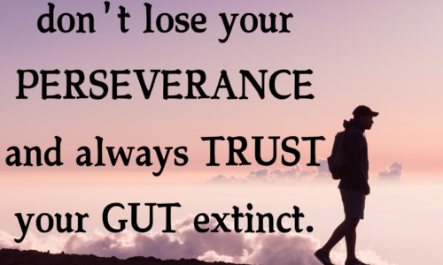 Keep the faith, don't lose your perseverance and always trust your gut extinct.